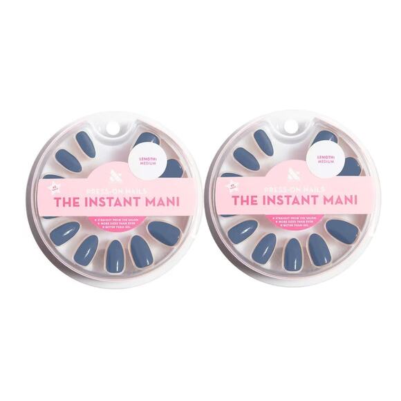 2 Pack Olive & June Instant Mani Press-On Fake Nails Medium Social Studies 42 ea - Picture 1 of 1